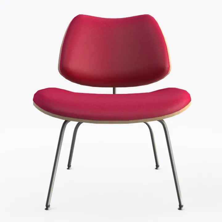 Raspberry Modern Red and Polished Chrome Wool Blen