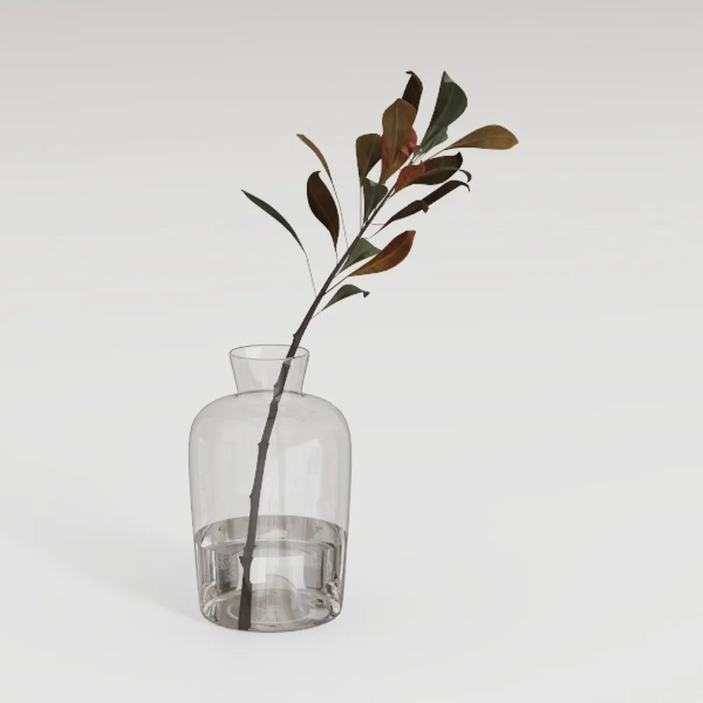 Glass vase home small hydroponic plant glass bottle living room dried flower decoration transparent WY