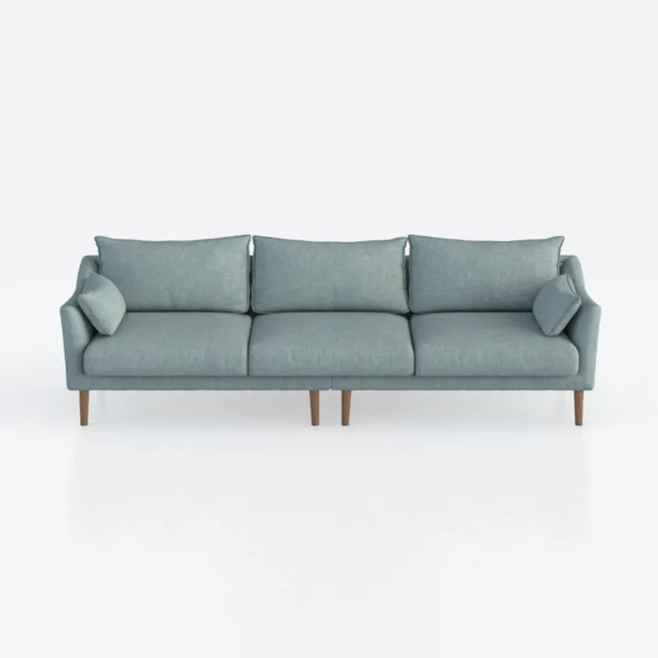 Velvet Round Arms Loveseat,Couch with Solid Wood F