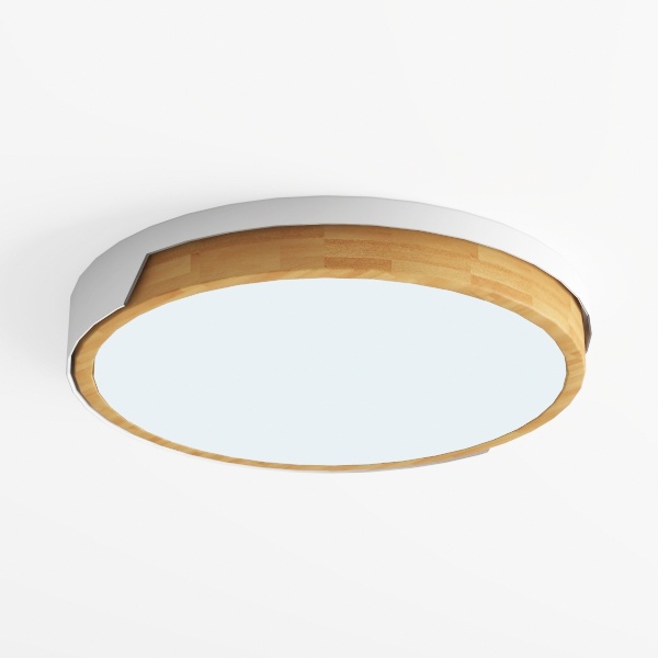 Modern Dimmable Wood Flush Mount Ceiling Light,