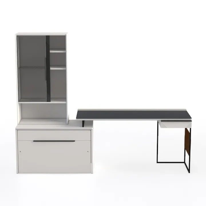 FEMICON L-Shaped Desk for Home Office Use with Ext
