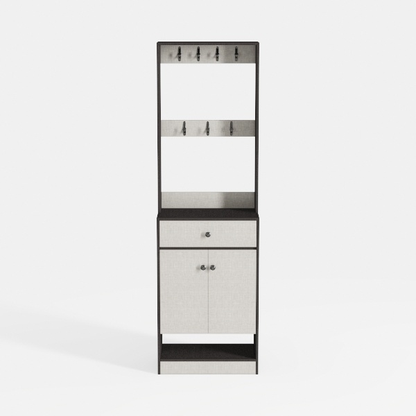 68" Tall Farmhouse Corner Cabinet, 5-Tier Storage