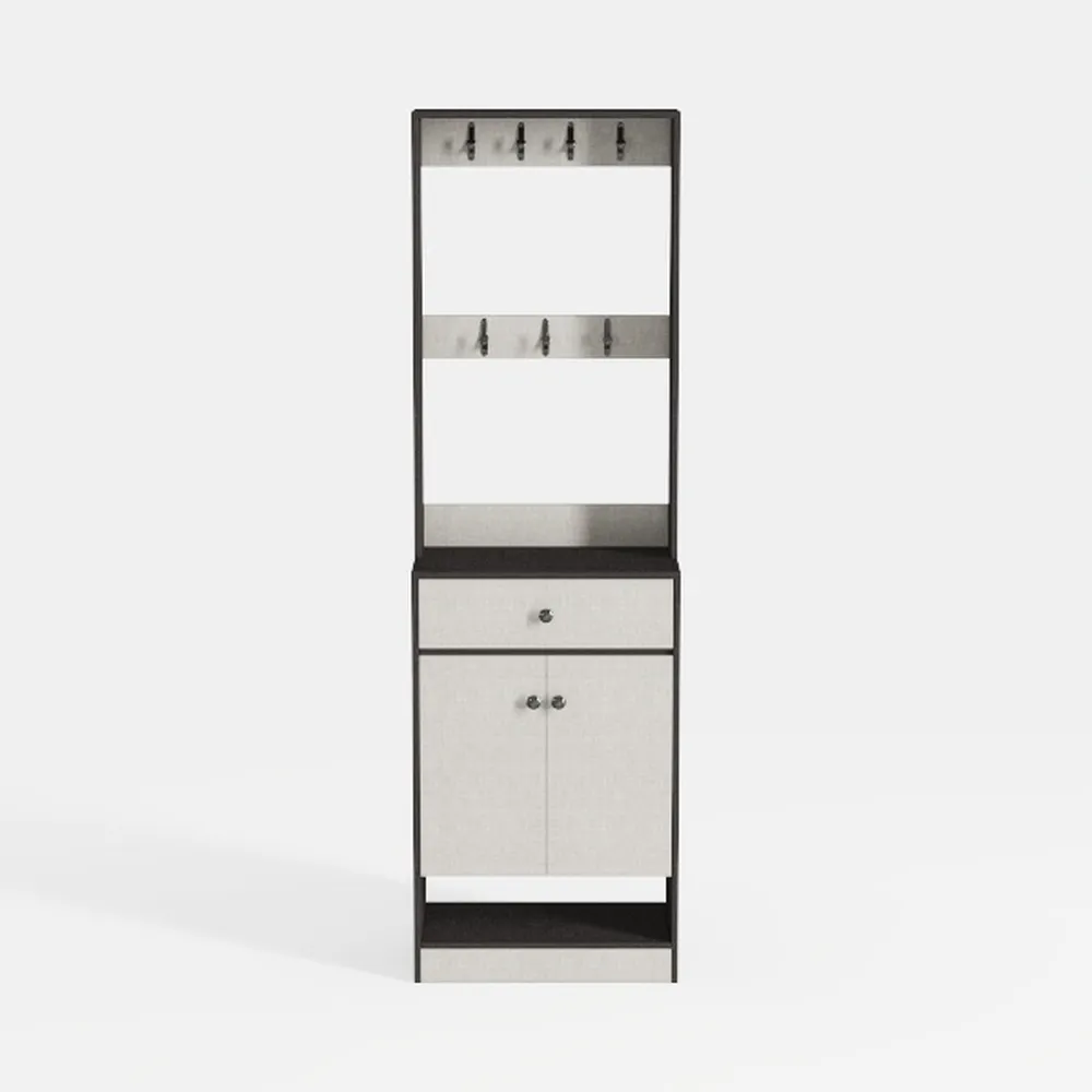 68" Tall Farmhouse Corner Cabinet, 5-Tier Storage