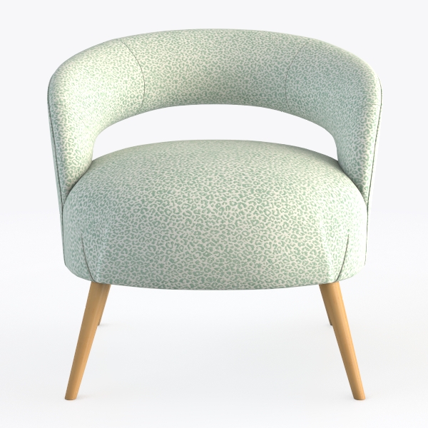 Accent Chair, Barrel Chair with Ottoman Comfy Arm