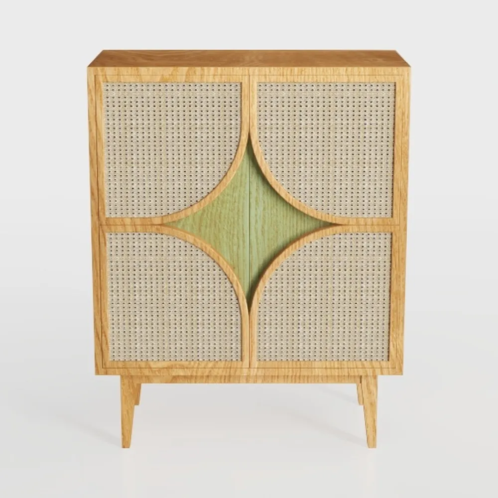 Rattan Buffet Cabinet with Storage - Sideboard