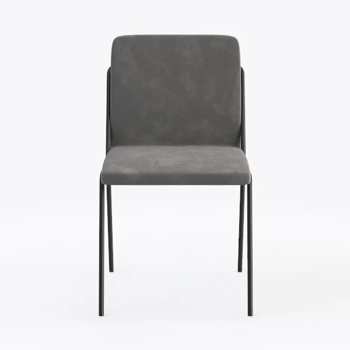 Minimalist Fabric Metal Dining Chair 3D Model