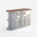 Country -Style Solid Lime Wood Antiqued White Right 45 Degree View