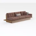 3 Seater Sofa Couch,Modern Upholstered 3-Seat Right 45 Degree View