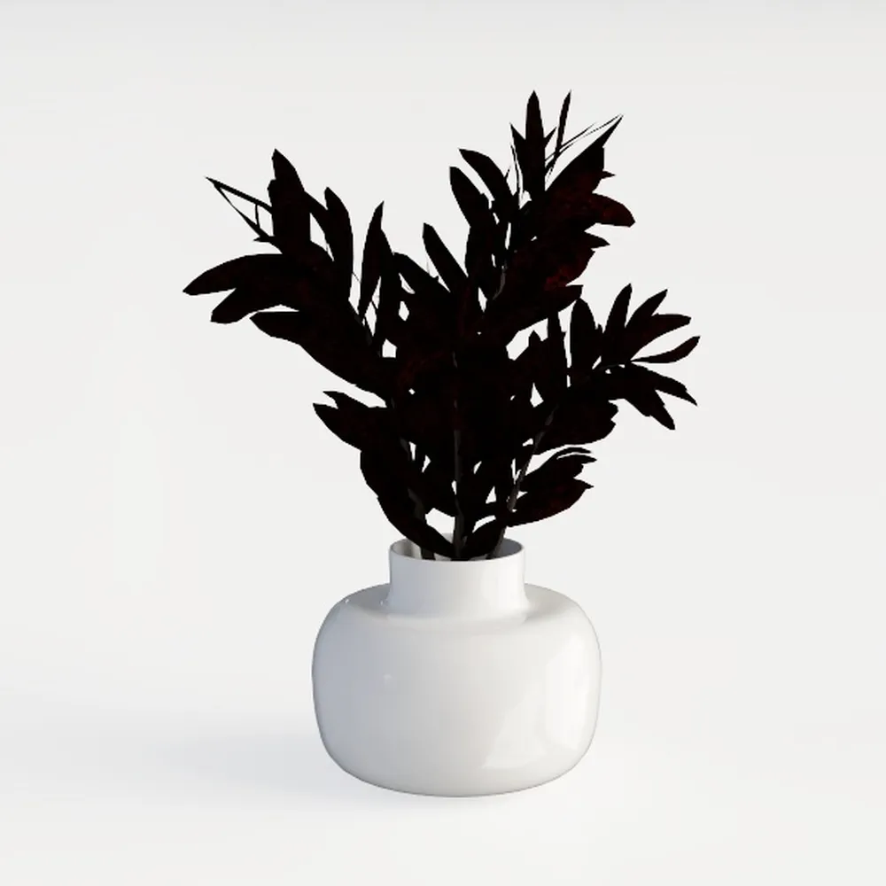 Rustic Ceramic Vase, 8.3" Black Farmhouse Tall