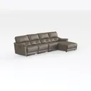 Modern Leather Reclining Sectional Sofa 3D Model Right 45 Degree View