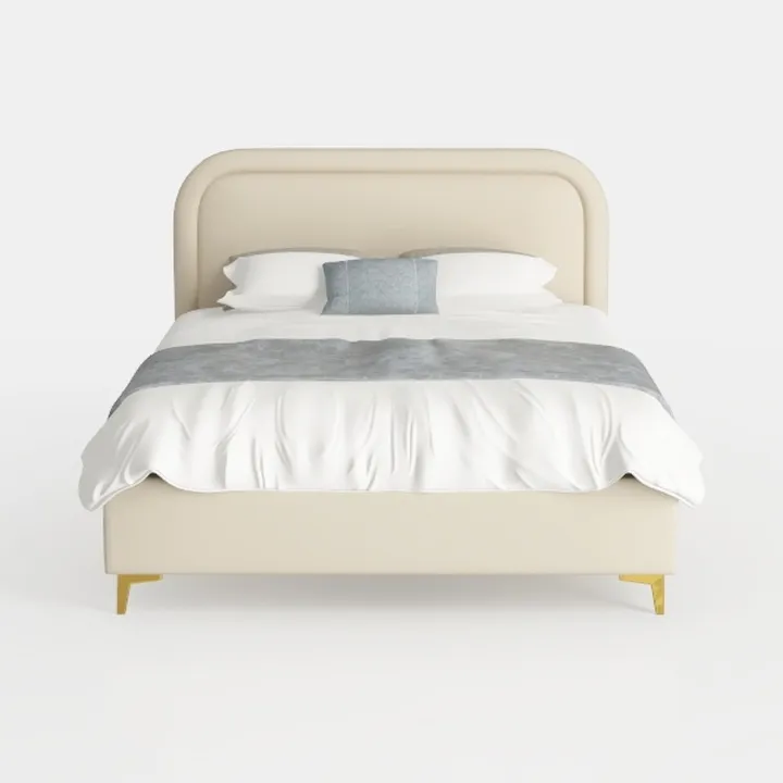 Allewie Queen Size Metal Bed Frame with Curved