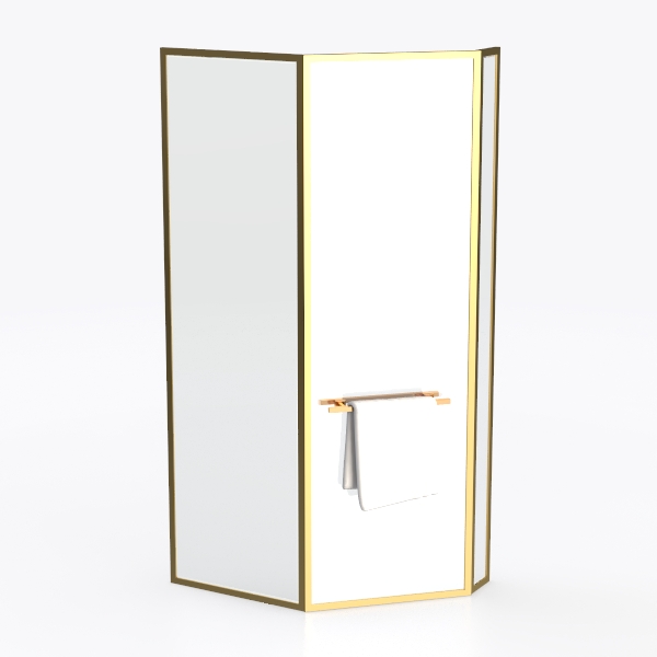 Bathroom Corner Shower Enclosure, 34 in. L x