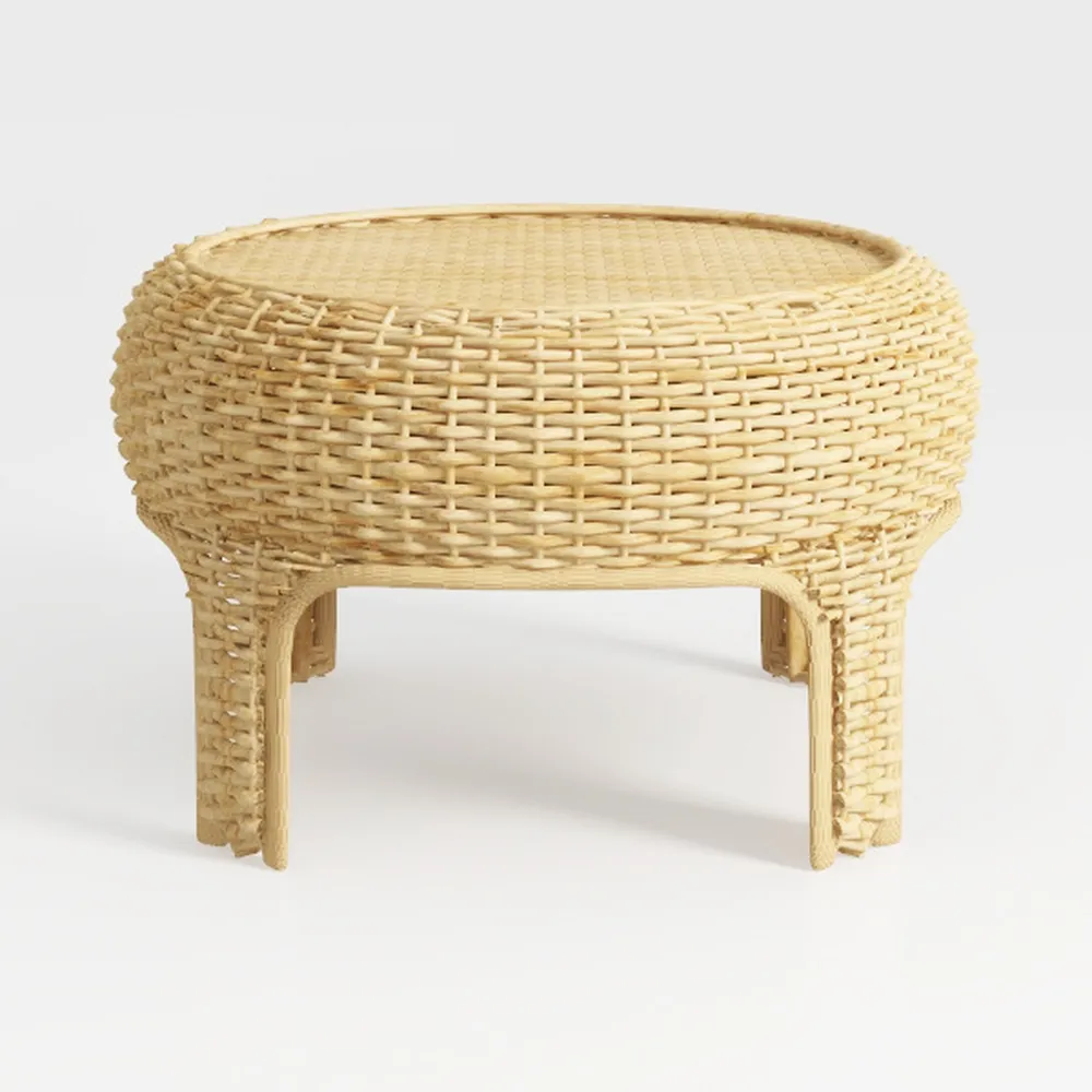 Cpintltr Round Ottoman Footstool Natural Seagrass