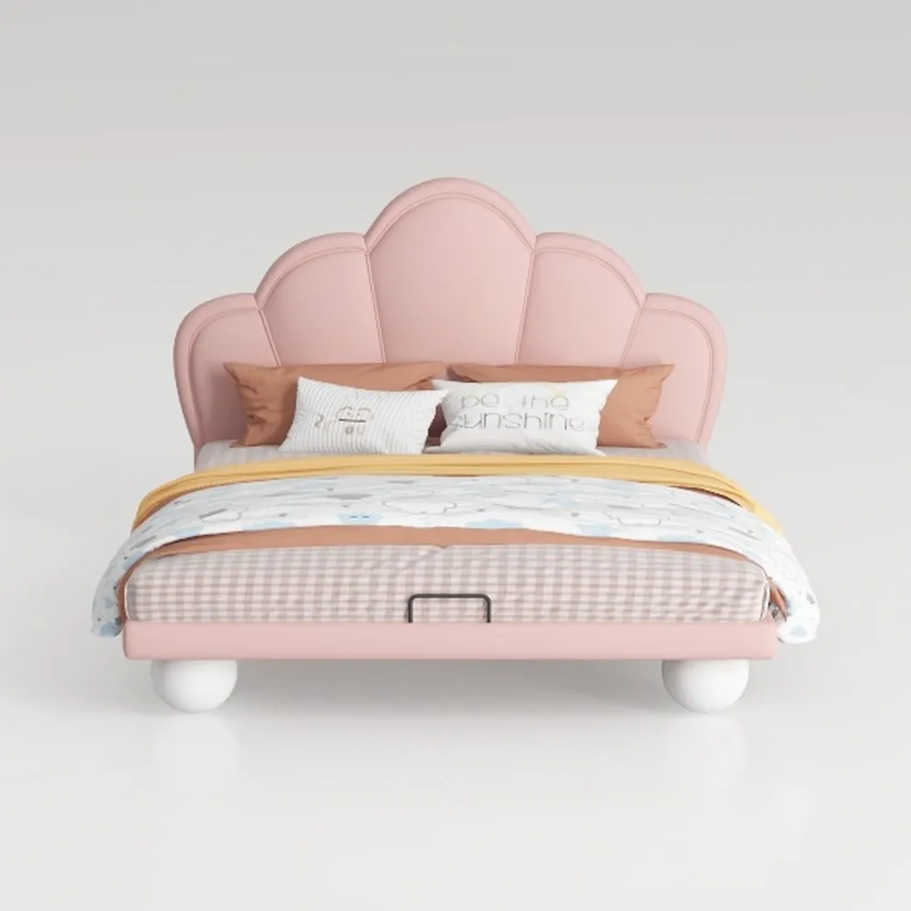 Velvet Upholstered King LED Bed Frame with 2 