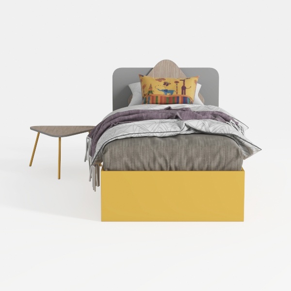 HOMERECOMMEND Struttura per letto singolo con luce a LED, struttura per letto galleggiante da 0,9 m con stazione di ricarica, letto singolo imbottito con contenitore, letto da 90 x 200 cm, grigio