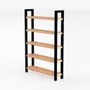 6-Tier Coat Rack Shoe Bench Set, Entryway Bench Left 45 Degree View