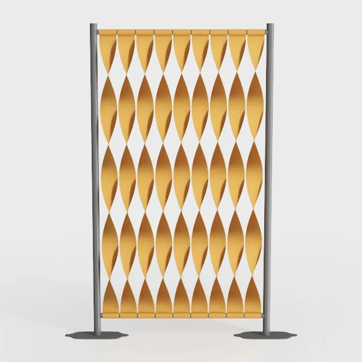 Modern Metal Fabric Geometric Freestanding Room Divider 3D Model