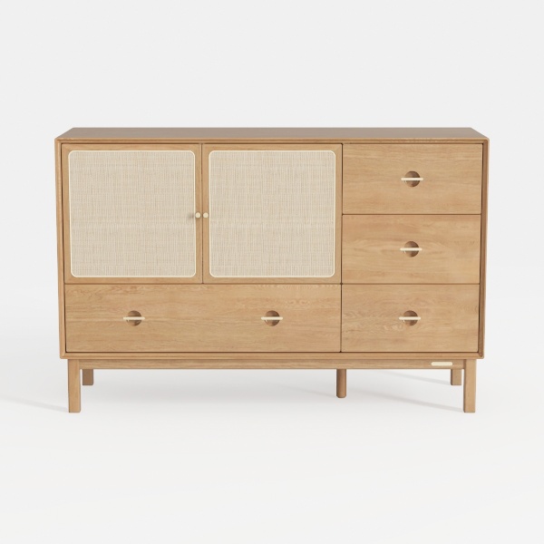 SICOTAS Rattan Sideboard Buffet Cabinet with