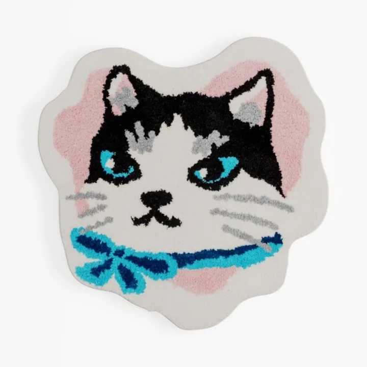 Cute Cartoon Cat Pattern Tufted Rug Decorative 3D Model