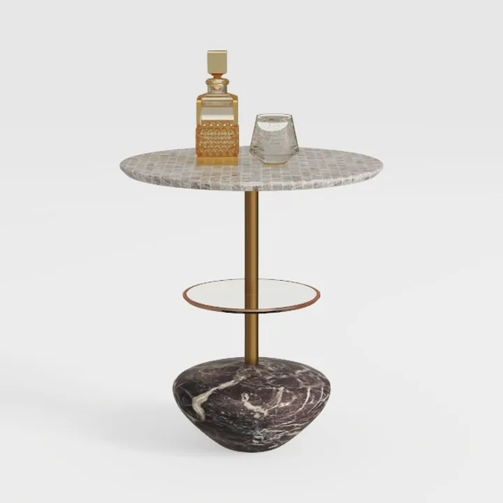 Industrial Iron Adjustable Crank Accent Table