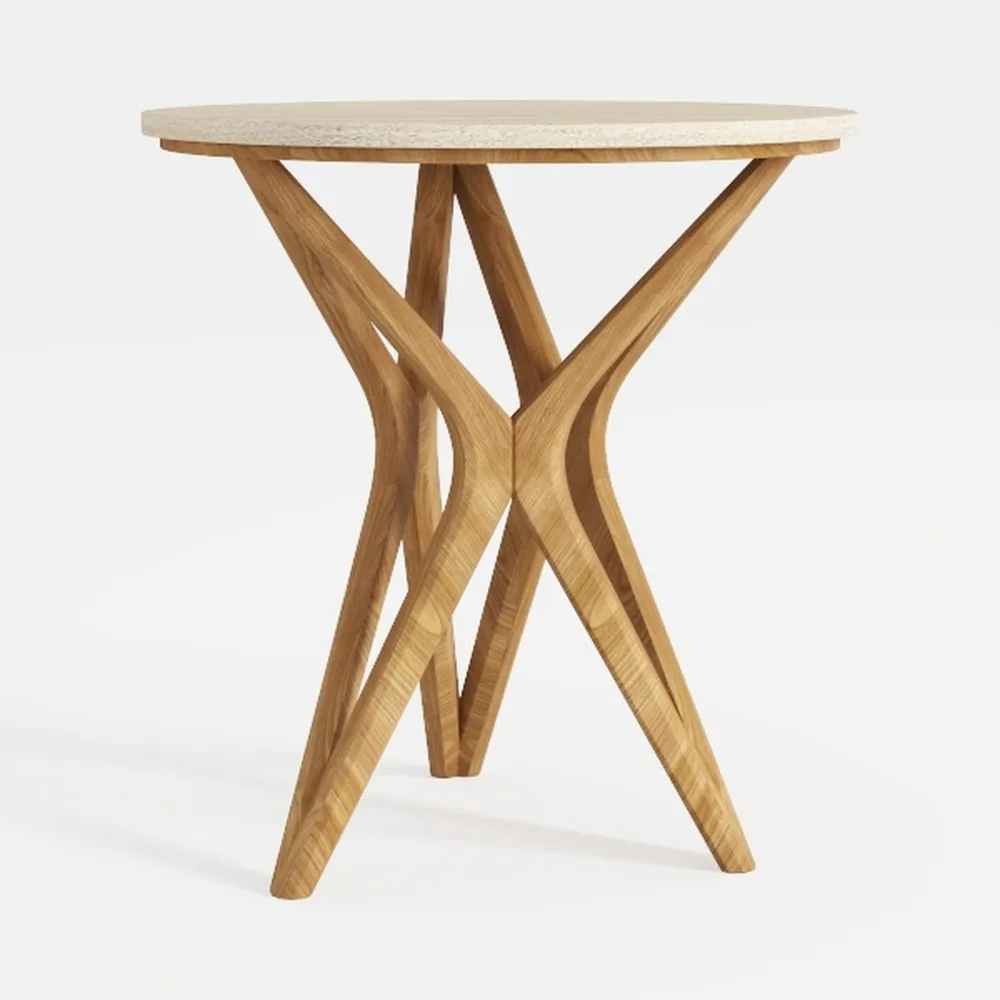 Farmhouse End Table Distressed Wood Side Table