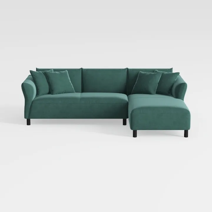 L-Shaped Sectional Sofa with Movable Ottoman