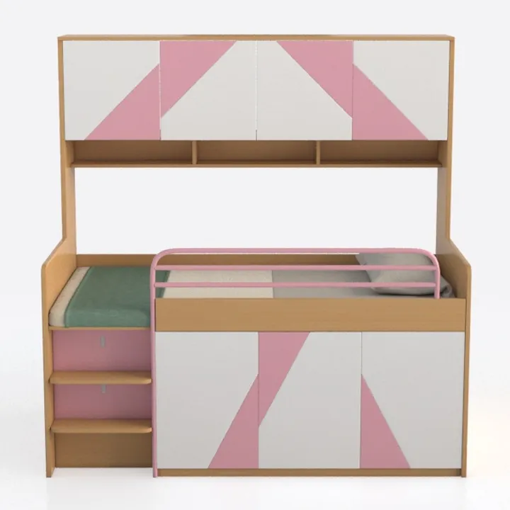 Metal Twin size Loft Bed with Roof, Window, Guardr