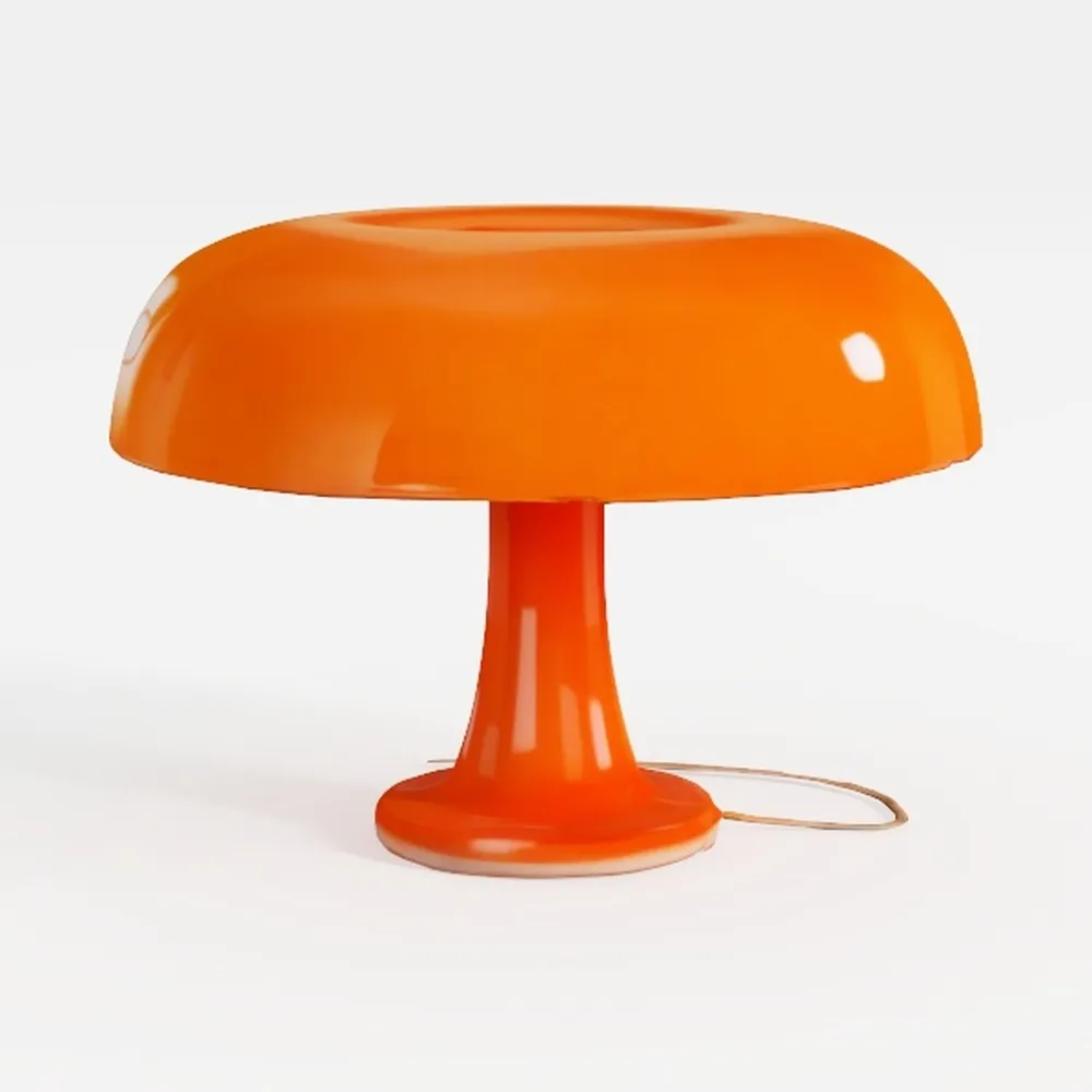 Orange Mushroom Lamp_ai generated