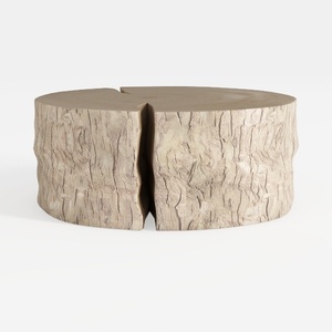 35.5" Round Coffee Table,Rustic Dark Wood Finish