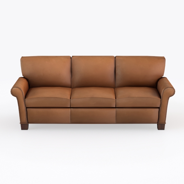 Valencia Grosseto 87” Cognac Tan Brown 3 Seater Fu
