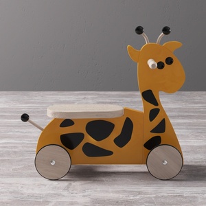 Wooden Giraffe Kids Ride On Toy Cartoon 3D Model