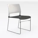 Modern Minimalist Plastic Metal Office Chair 3D Model Right 45 Degree View