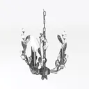 Halloween Black Chandelier Left 45 Degree View