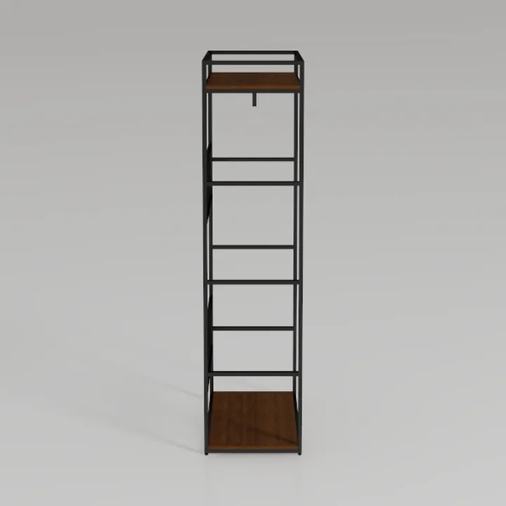 Industrial Metal Solid Wood Open Bookshelf Storage Shelving 3D Model