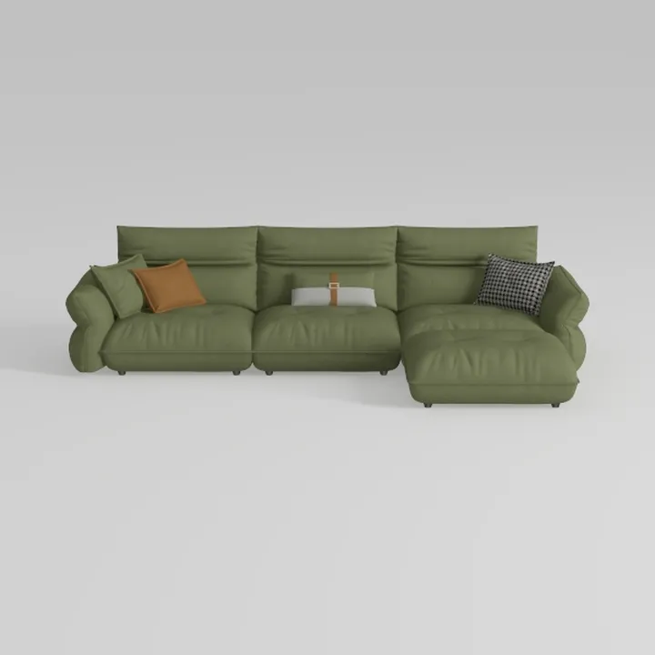 JULYFOX Velvet Button Tufted L Sectional Couch