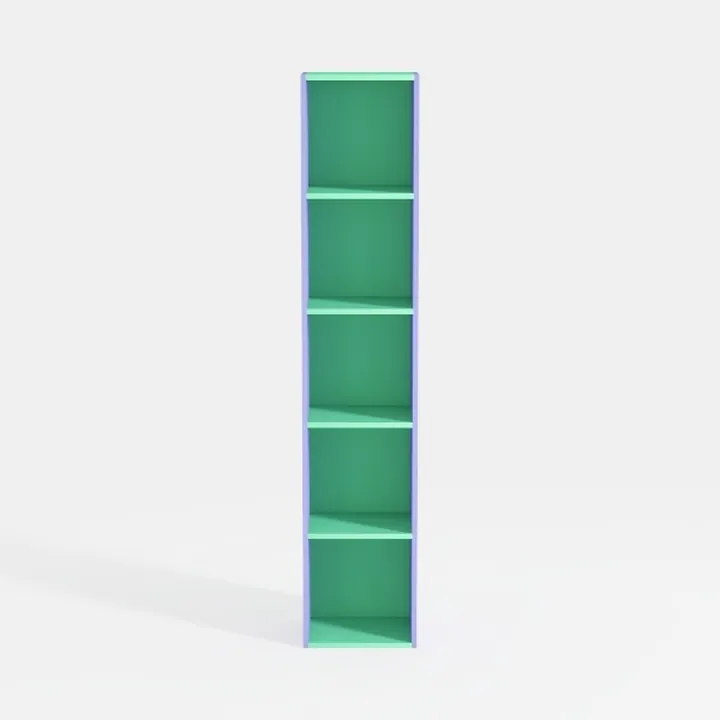 Minimalist Two Tone Open Tall Bookshelf 3D Model