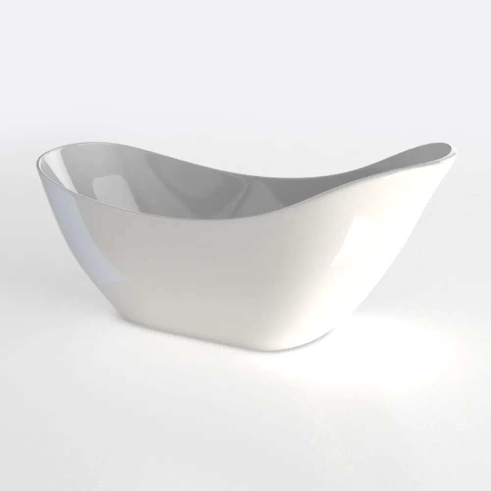 67“ Solid Surface Freestanding Bathtub, Egg Shell
