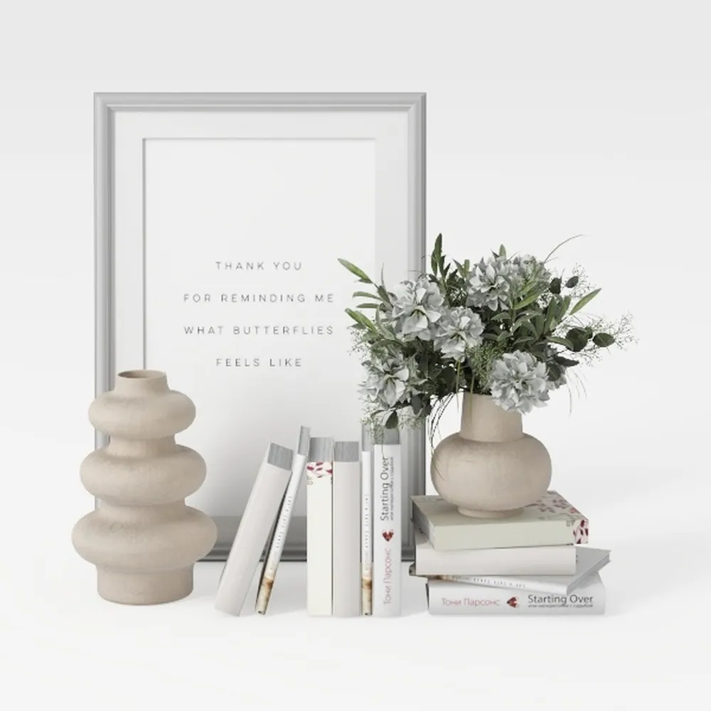 Enra Vintage vase with Handle,Blue and White