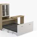 Bestar Lumina 114W Queen Murphy Bed with Desk and  Right 45 Degree View