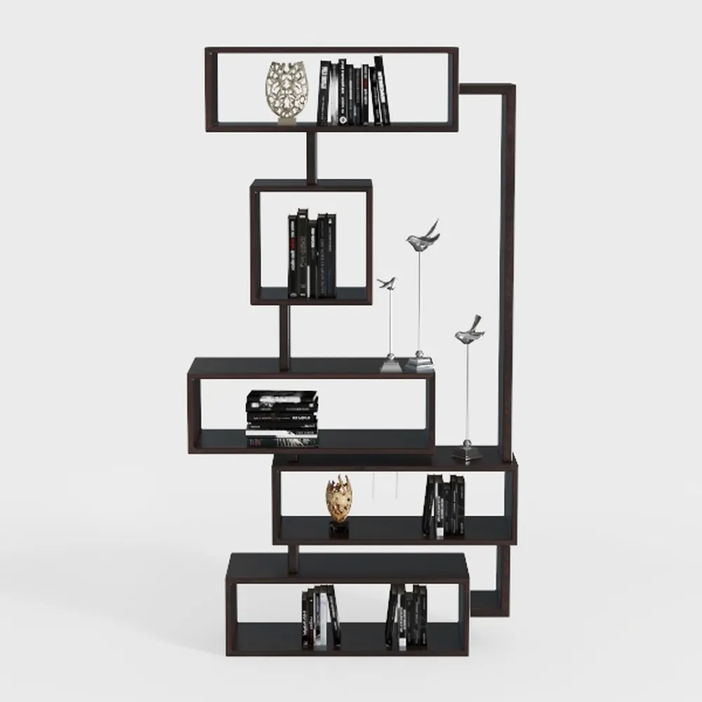 Yusong S Shaped Bookshelf, Modern Geometric