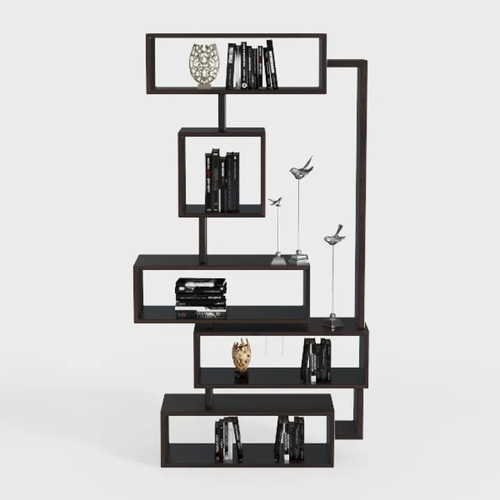 Yusong S Shaped Bookshelf, Modern Geometric