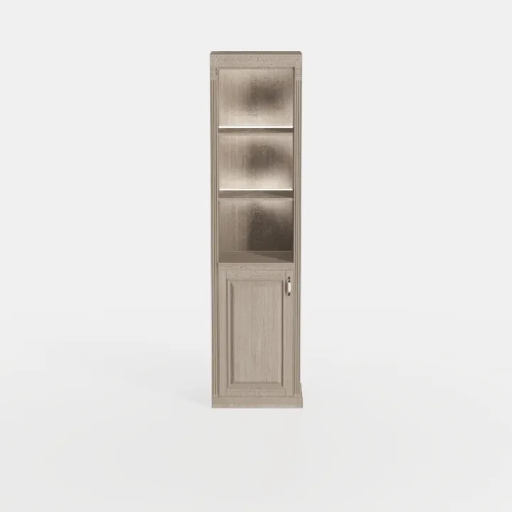 Minimalist Solid Wood Tall Narrow Storage Cabinet 3D Model