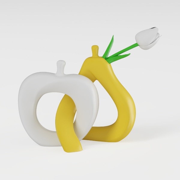 CAPIRON Nordic Ceramic Vase for Pampas Grass Donuts Flower Home Decoration Accessories Office Living Room Interior Table Decor