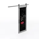 6.6FT Barn Door Hardware Kit Heavy Duty Sliding Left 45 Degree View