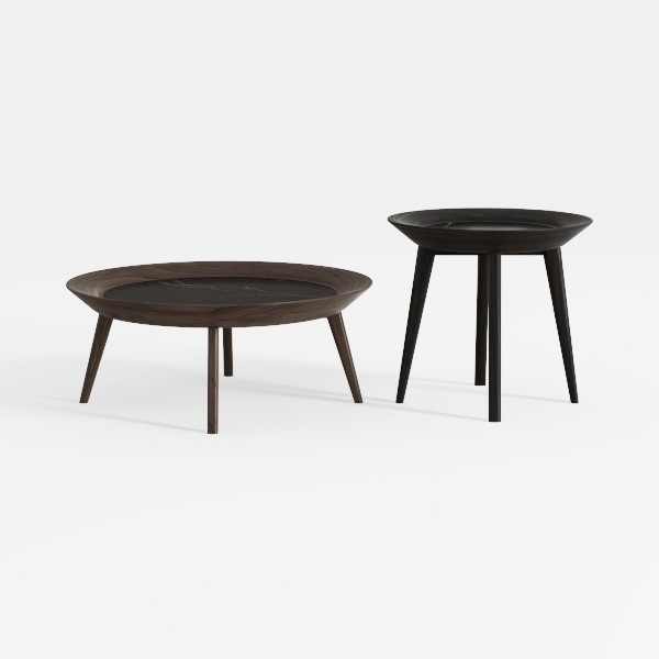 Solid Wood Nesting Coffee Table Set of 3 - Mid