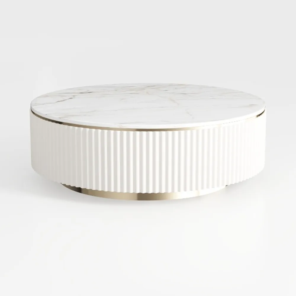 31.5''D×14''H Natural Coffee Table Modern