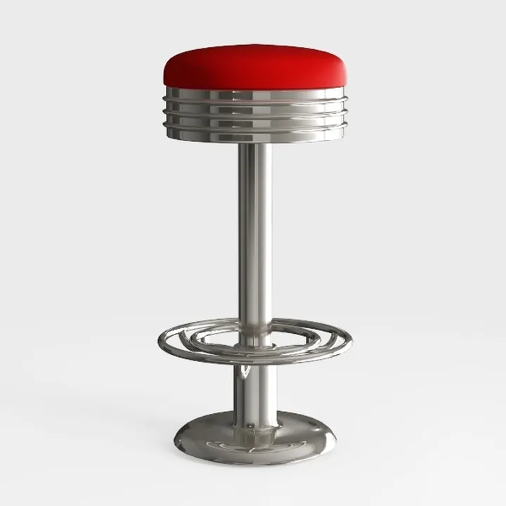 Rolling Chair，Stool with Wheels， PU Leather Round