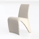 1 PC Rolling Dining Chair on Casters, Modern Left 45 Degree View