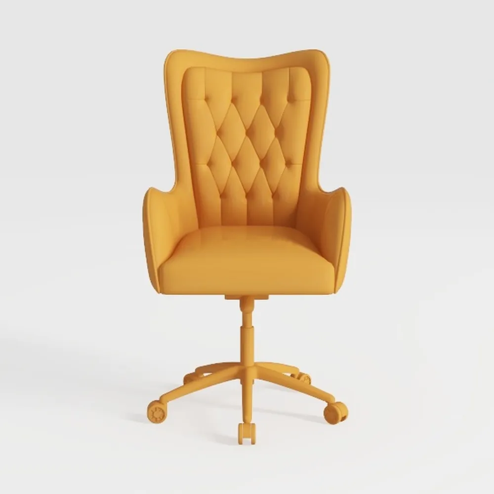 Velvet Armless Home Office Desk Chair, Swivel