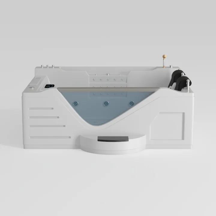 Corner Tub with Chromatherapy | 59" Hydromassage 
